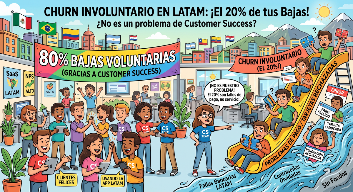Churn involuntario en LATAM: el 20% de tus bajas que no es un problema de Customer Success