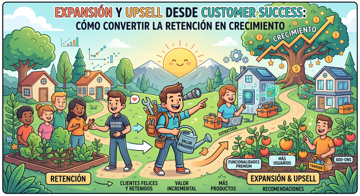 Expansión y upsell desde Customer Success: cómo convertir la retención en crecimiento